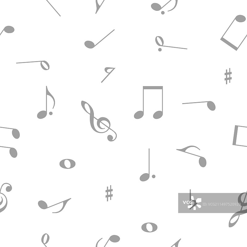 白色音符无缝图案背景图片素材