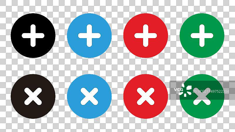 扁平圆形复选标记图标合集图片素材