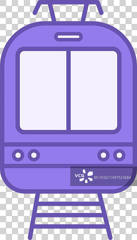 彩色有轨电车图标图片素材