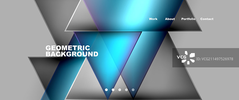 电蓝色三角形创造出几何图案图片素材