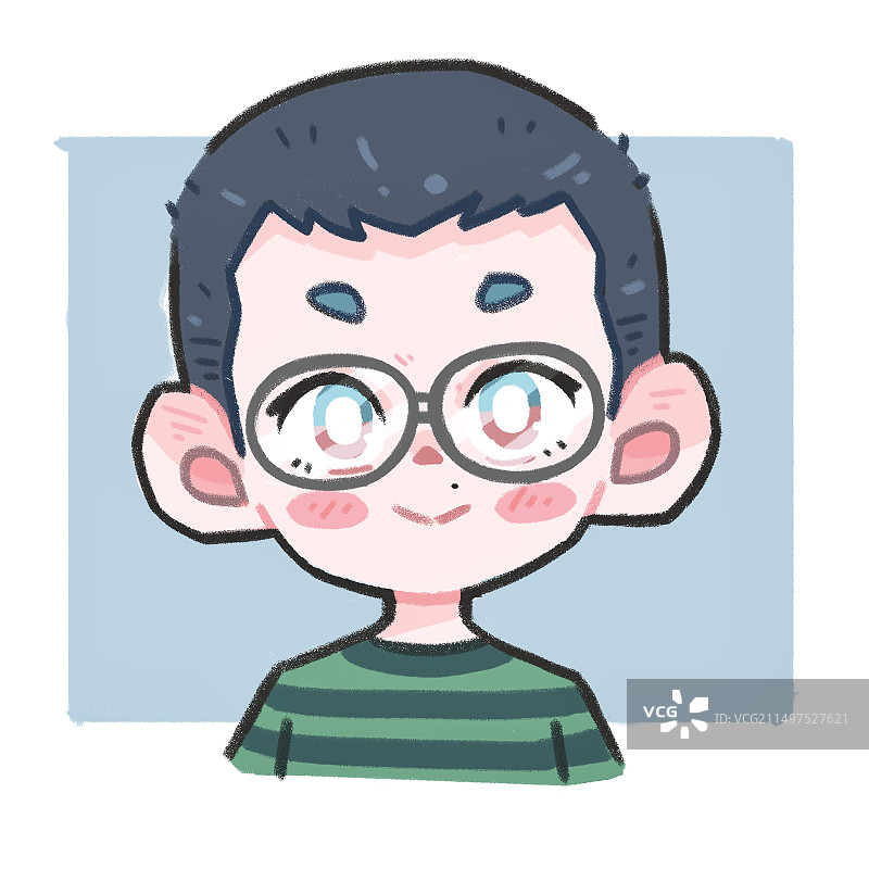 微笑的卡通男孩头像图片素材