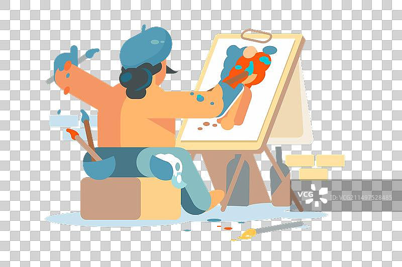 艺术家画布绘画图片素材