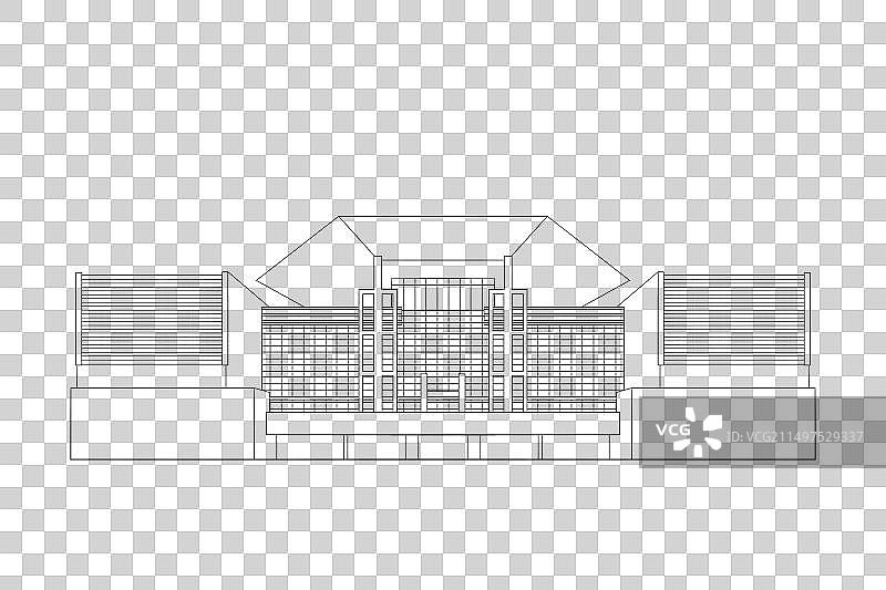 湖南省博物馆线稿图片素材