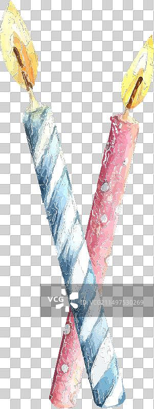 生日蛋糕水彩蜡烛图片素材