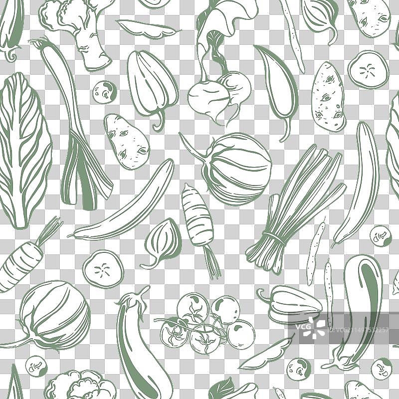 蔬菜图案素描图片素材