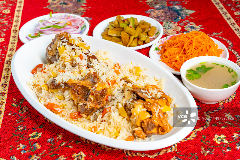 新疆美食 羊肉抓饭  旅游特色图片素材