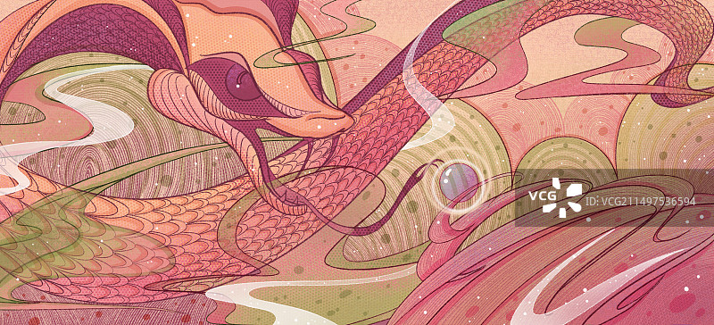 十二生肖-蛇插画图片素材