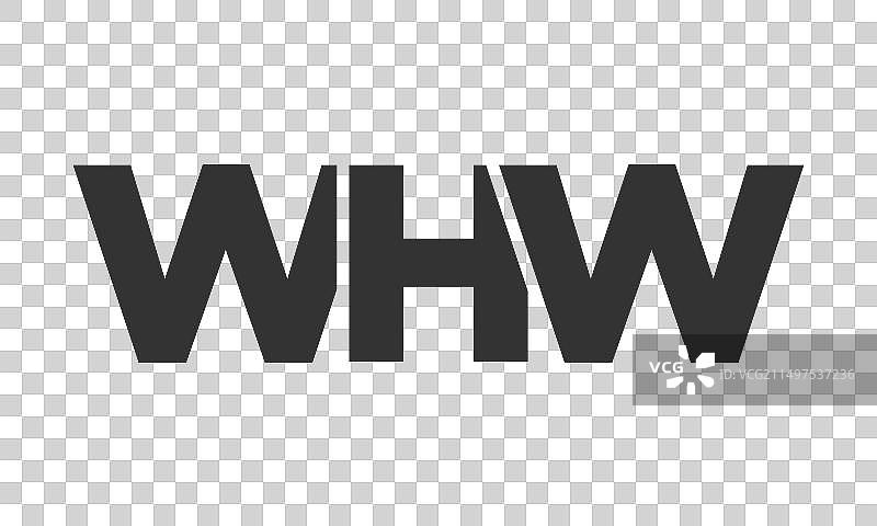 具有力量和现代感的WHW标志设计模板图片素材