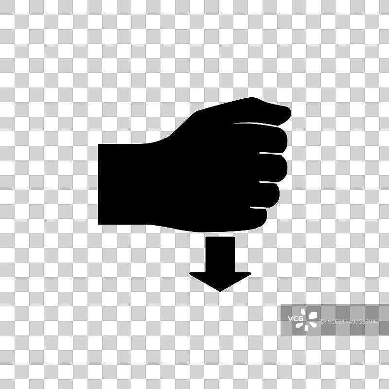 拳头向下按压扁平图标图片素材