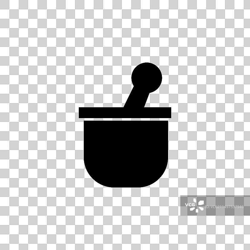 研钵和研杵药房扁平风格图标图片素材