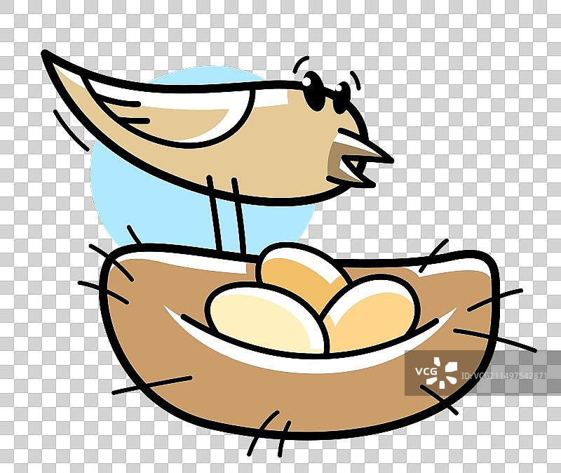 卡通趣味小鸟筑巢图片素材