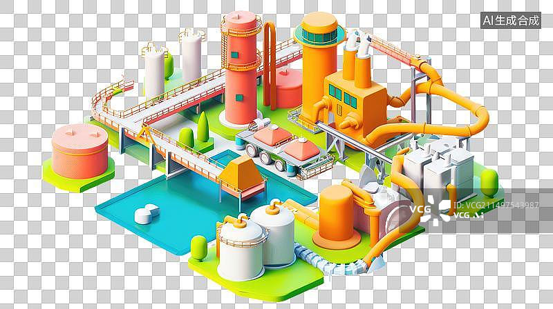 【AI数字艺术】工业设施工业园区图片素材