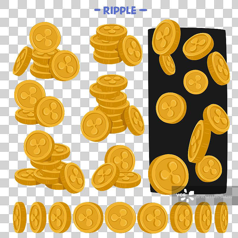 瑞波币或XPR数字货币图片素材