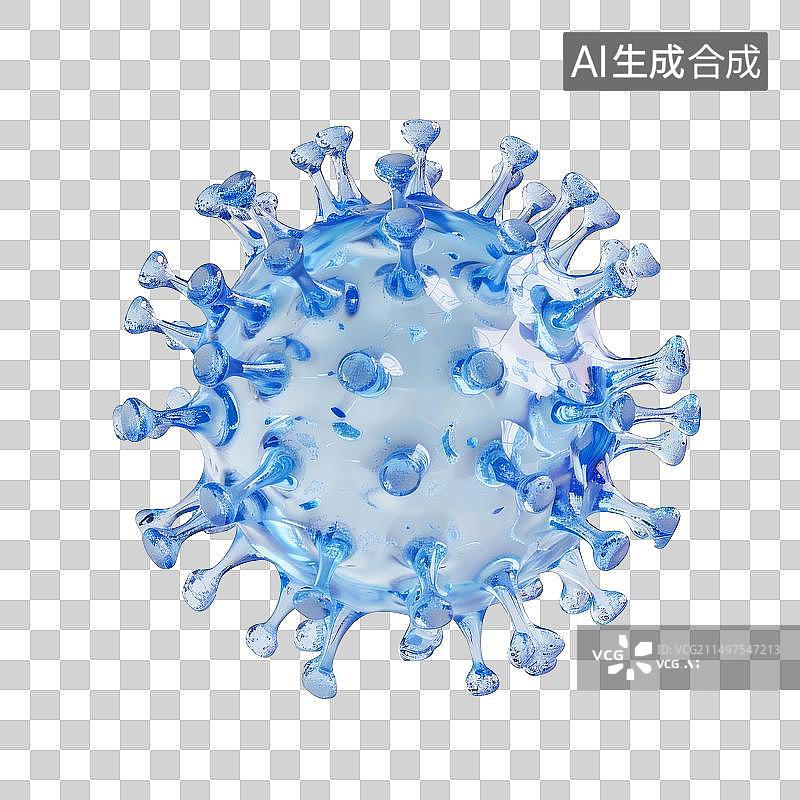 【AI数字艺术】3D渲染病毒病菌PNG免扣元素图片素材