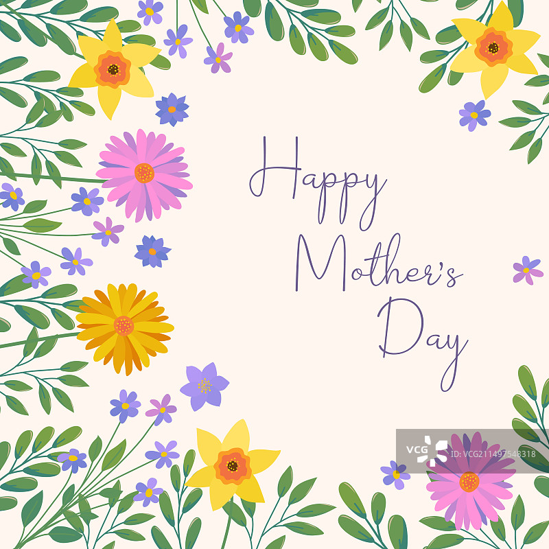 手写花卉贺卡图片素材
