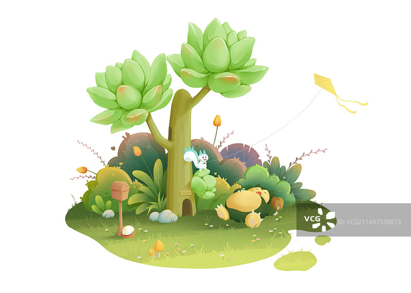 植物插画-自然小憩图片素材
