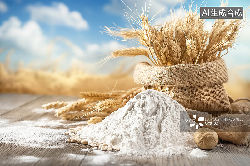 【AI数字艺术】夏季收获的麦子和面粉图片素材