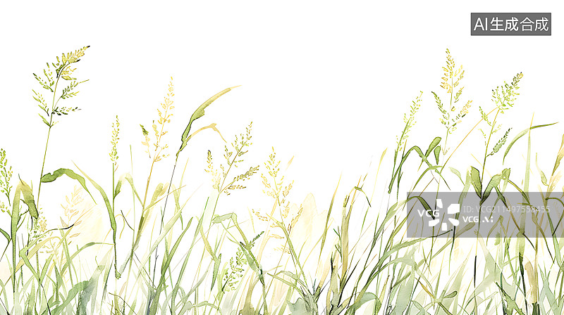 【AI数字艺术】AIGC:夏日清新植物水彩画 农作物，插图插画背景图片素材