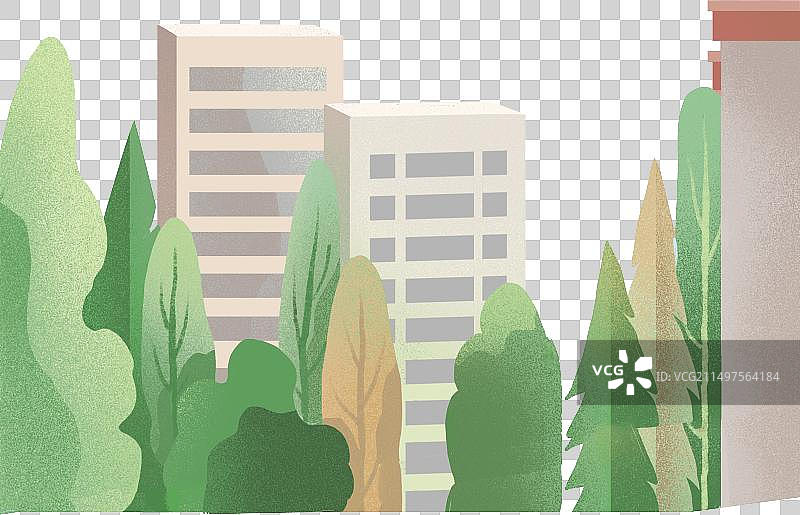楼房和树木图片素材