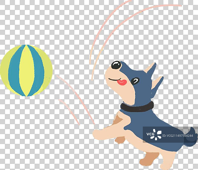 玩球的小狗图片素材