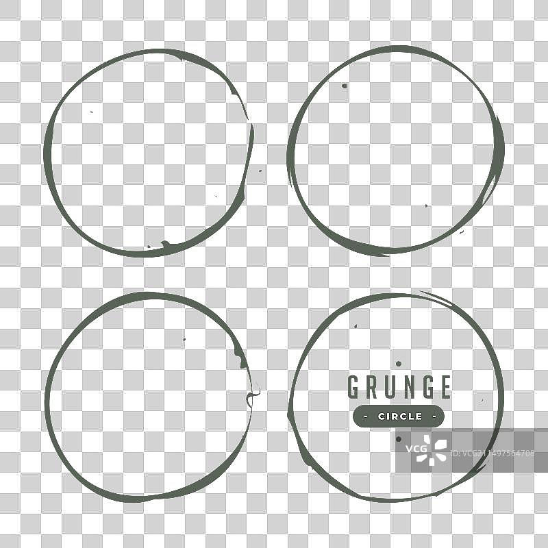 一组颗粒风格的圆形印章图片素材