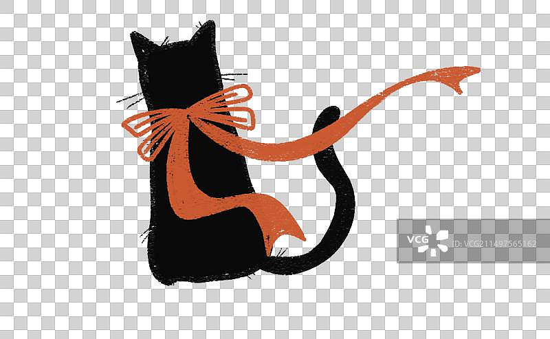 黑猫背影图片素材