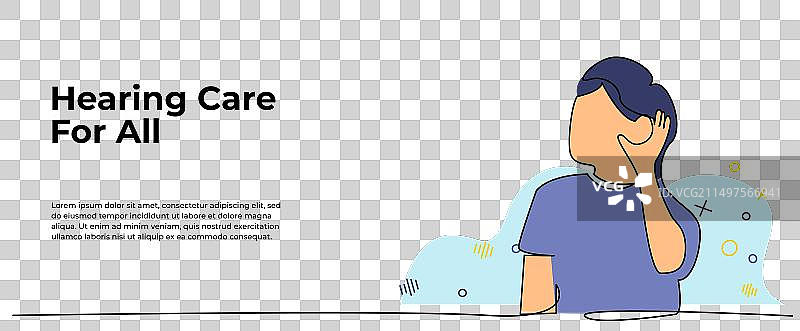 现代扁平风格的听力保健图片素材
