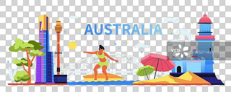 欢迎来到澳大利亚 - 现代彩色图片素材