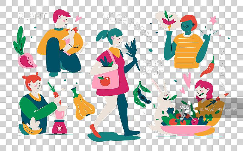 营养与素食主义 - 现代彩色图片素材