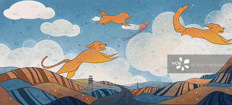 十二生肖-狗插画图片素材