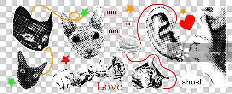 复古拼贴哥特风潮人合集图片素材