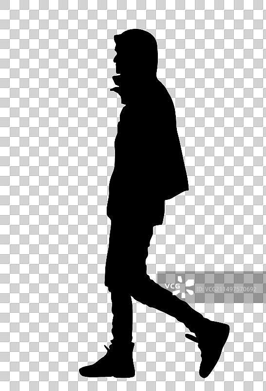 城市男孩剪影图片素材