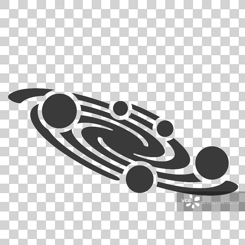 白色背景上孤立的星系字形图标图片素材