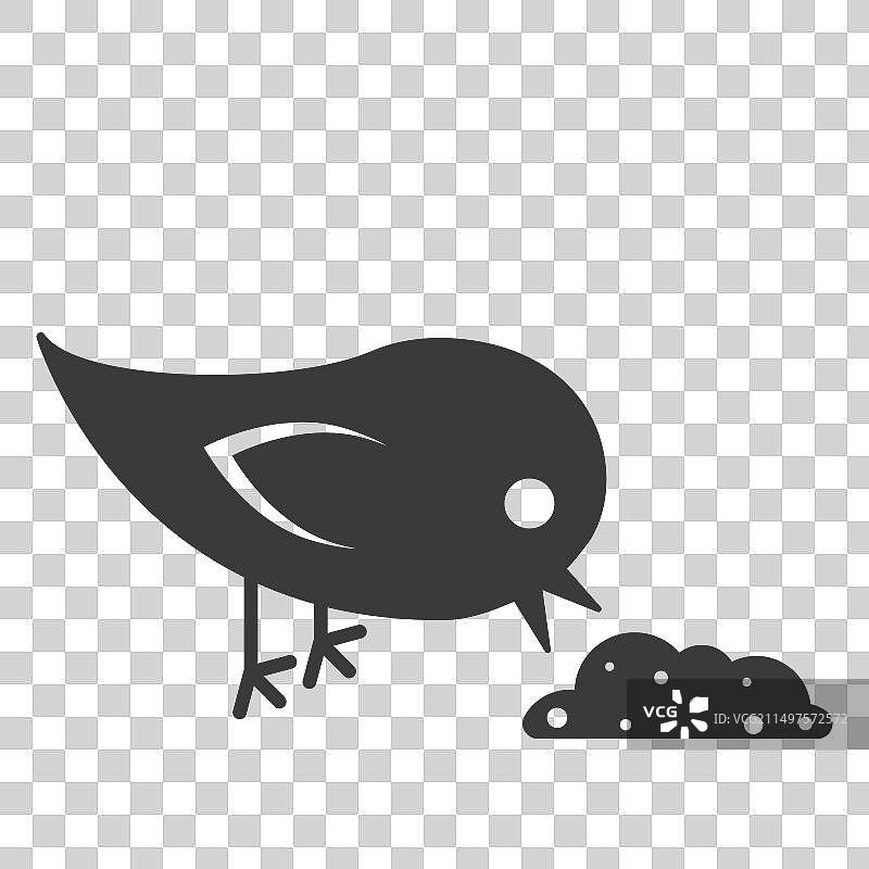 鸟类进食标志图标图片素材