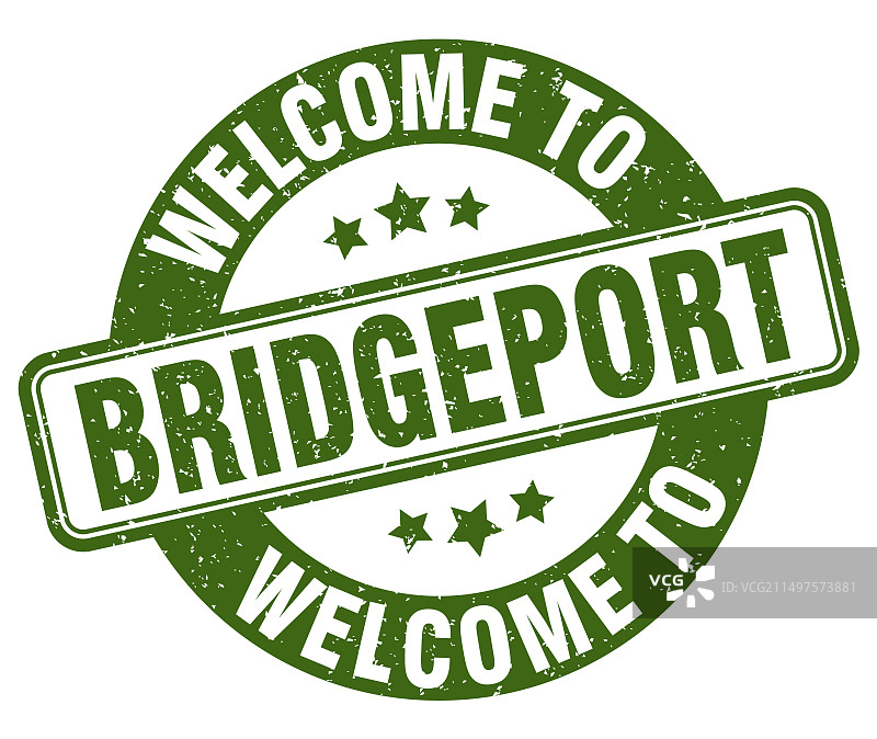 布里奇波特欢迎词圆形印章图片素材