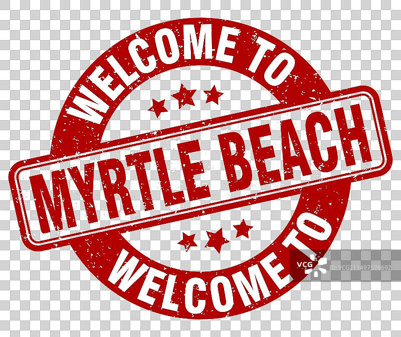 默特尔海滩圆形印章图片素材