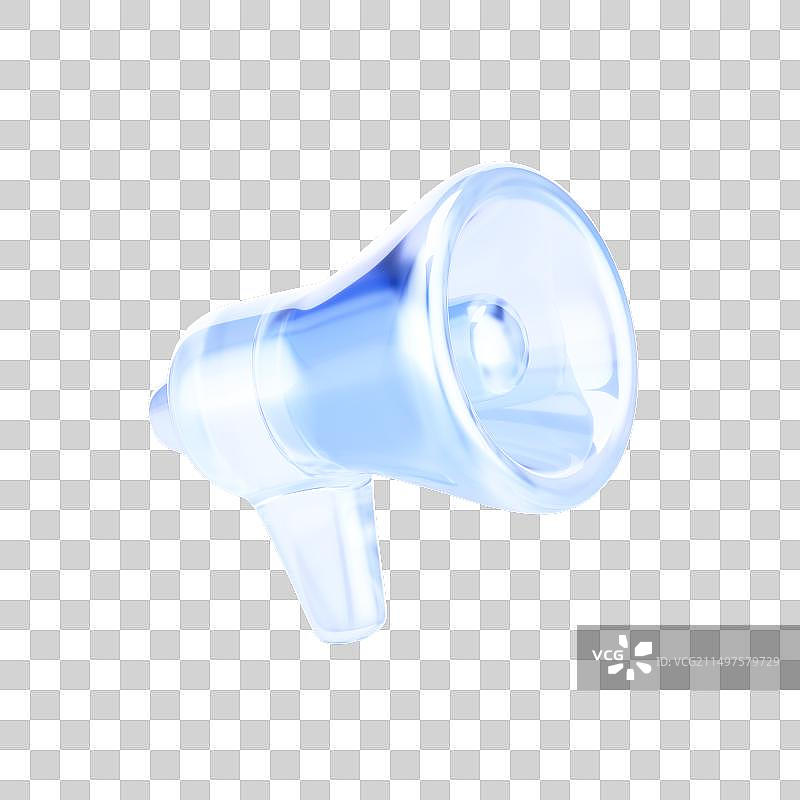 3D渲染的蓝色玻璃材质的物品图片素材