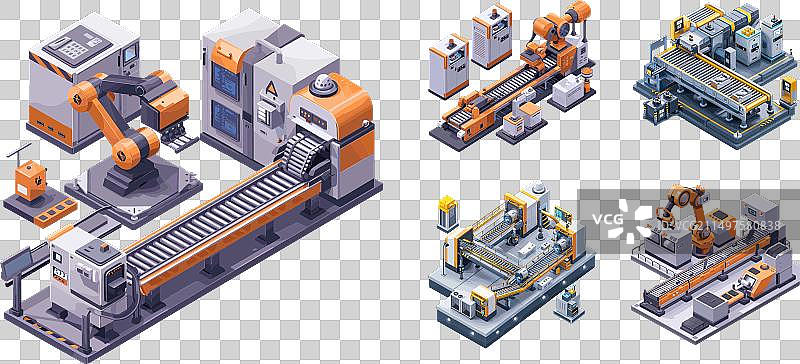 传送生产线2.5D自动化设置图片素材