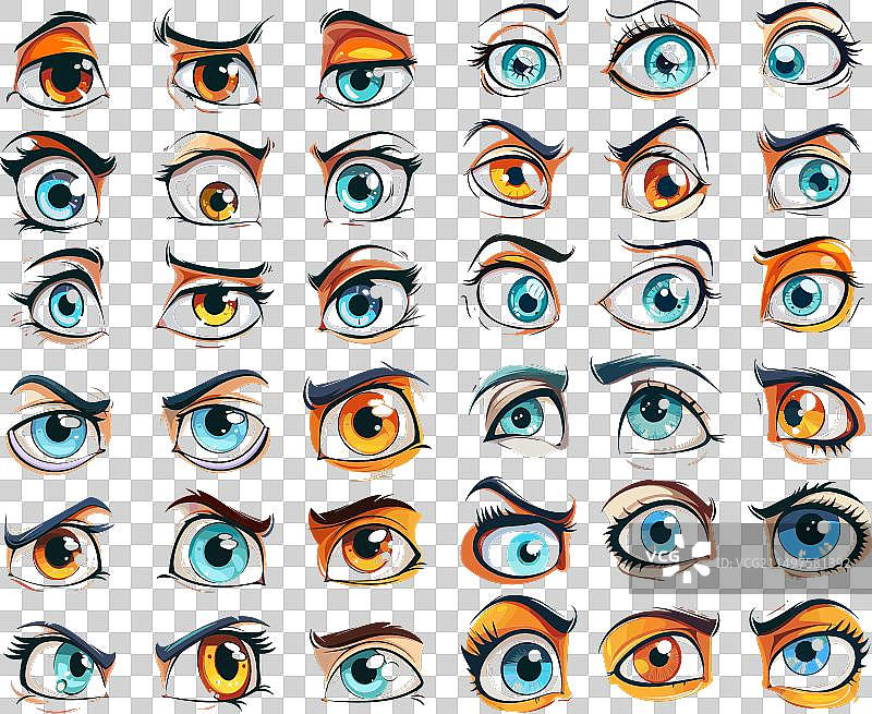彩色卡通眼睛人物素材图片素材