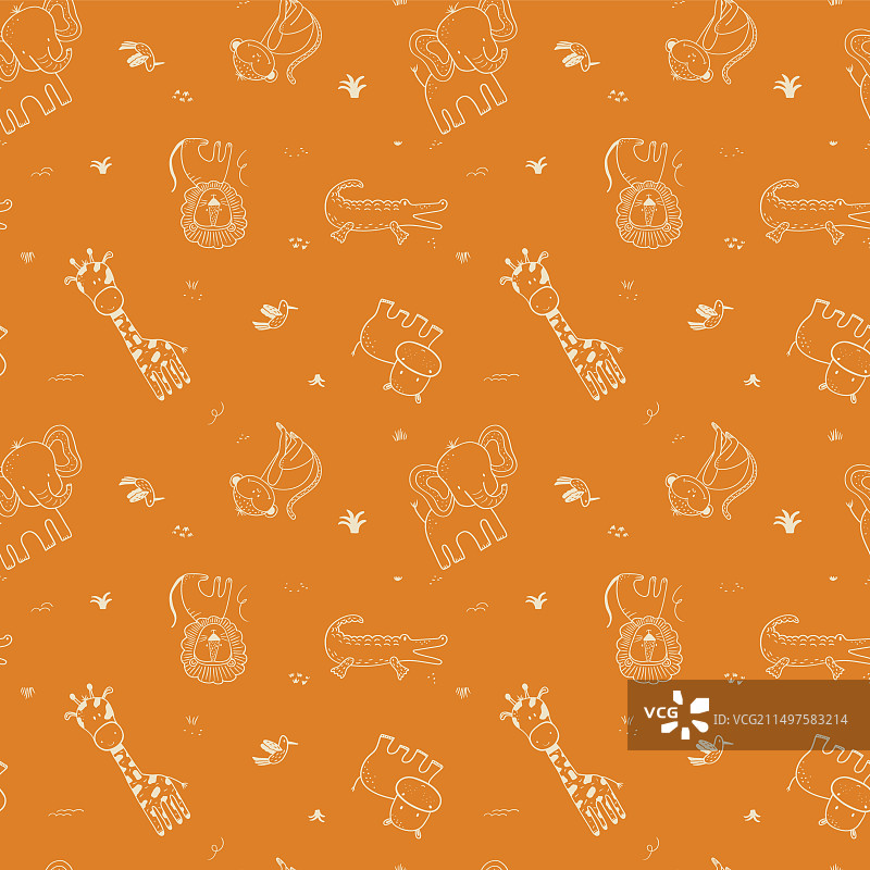 美丽的萨瓦纳人物无缝图案图片素材