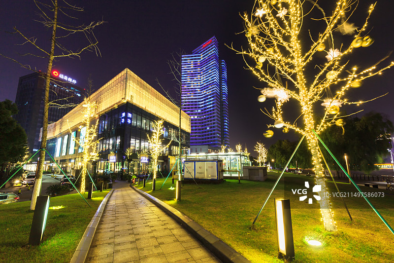宁波市和义路夜景图片素材