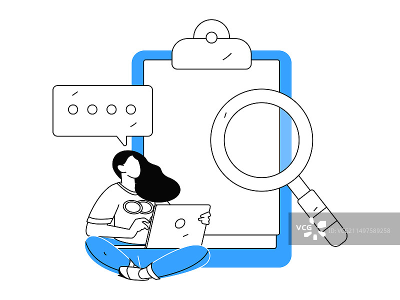 邀请好友进行问卷调查扁平矢量概念运营手绘插画图片素材