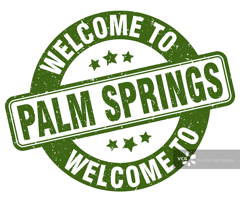 欢迎来到棕榈泉圆形印章图片素材