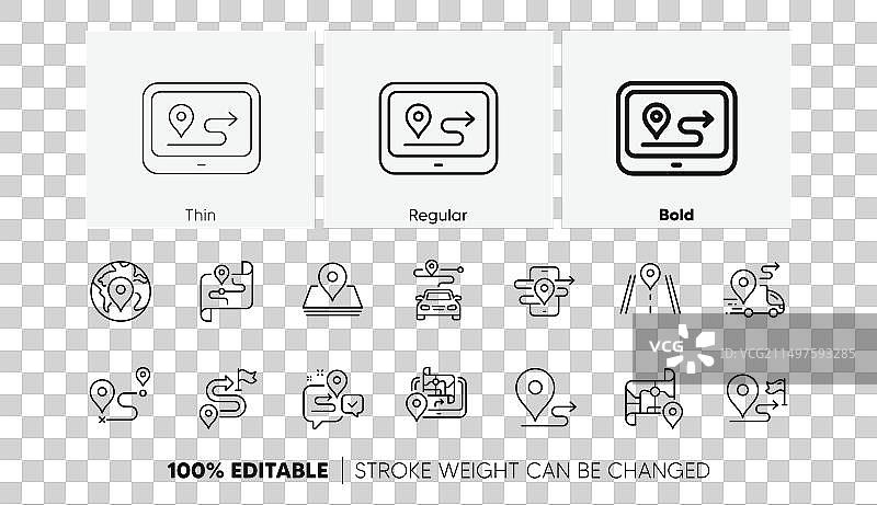 道路地图线路图标图片素材