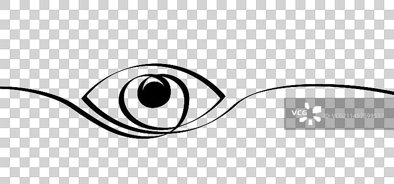 睁开的人眼线条Logo图片素材
