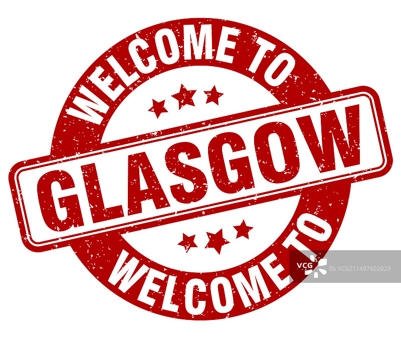 欢迎来到格拉斯哥印章圆形标志图片素材