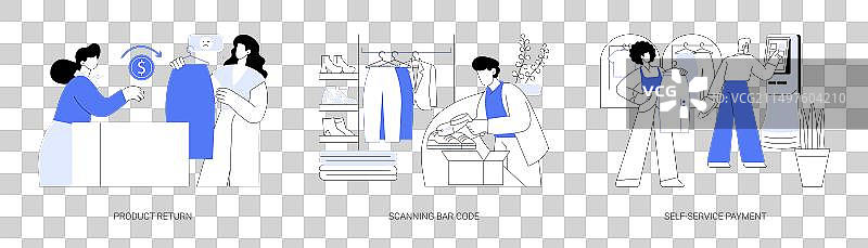 收银台卡通插画图片素材