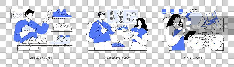 旅游装备商店卡通插画图片素材