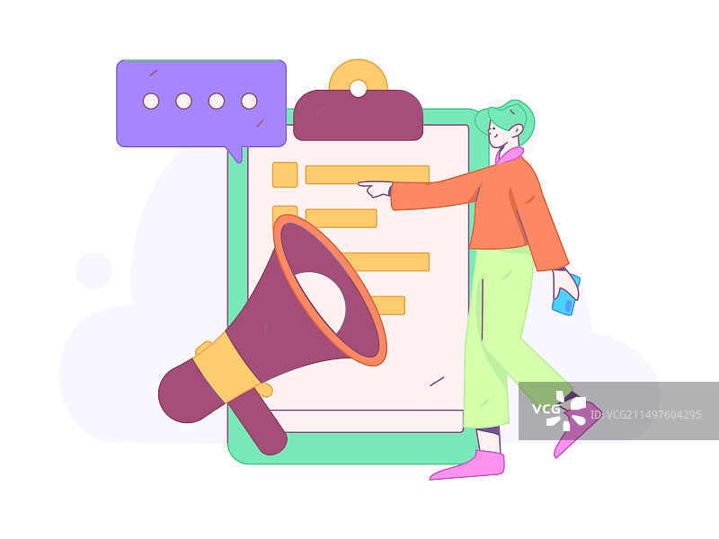 通知公告矢量创意扁平手绘插画图片素材