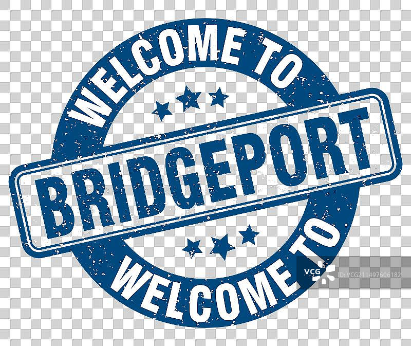 布里奇波特欢迎词圆形印章图片素材